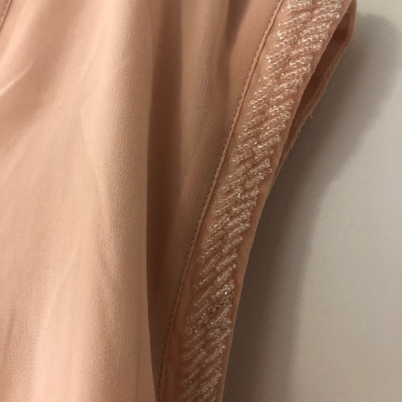 Blush chiffon beaded sleeve dress American Eagle - Picture 4 of 5
